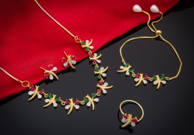 Mxree Stone Gold-plated Multicolor Jewellery Set(Pack of 1)