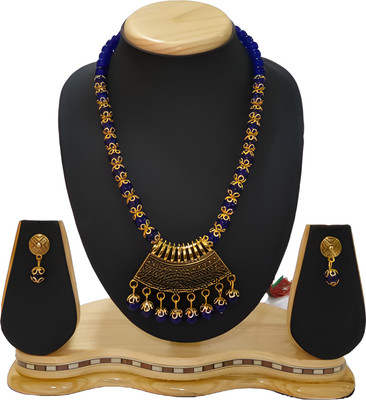 Geesa Alloy Blue Jewellery Set(Pack of 1)
