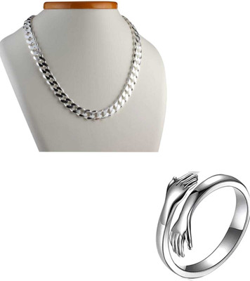 Vipunj Stainless Steel Sterling Silver Silver Jewellery Set(Pack of 2)