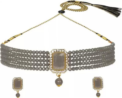AMHRIK IMITATION Brass Brass Grey Jewellery Set(Pack of 1)