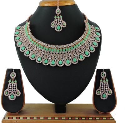 VATSALYA creation Alloy Gold-plated Green Jewellery Set(Pack of 1)