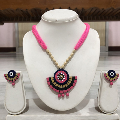 Lisma Fashion Terracotta Rose Gold Jewellery Set(Pack of 1)