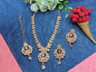 VATSALYA creation Alloy Gold-plated Multicolor Jewellery Set(Pack of 1)