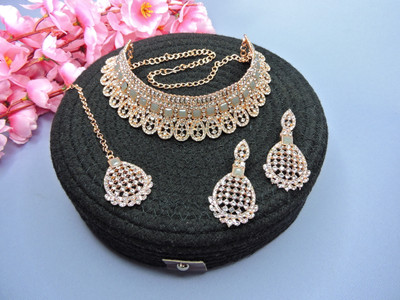 VATSALYA creation Alloy Gold-plated Grey Jewellery Set(Pack of 1)