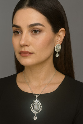 rajlaxmi Oxidised Silver Silver White Jewellery Set(Pack of 1)