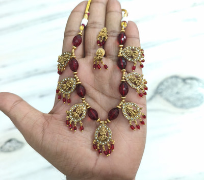 Shilpa Creation Brass Gold-plated Red Jewellery Set(Pack of 1)