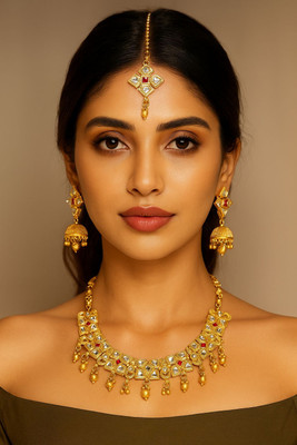 AURANESTZ Alloy Gold-plated Gold Jewellery Set(Pack of 1)