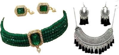 JMBW INTERNATIONAL Alloy Green, Silver Jewellery Set(Pack of 2)