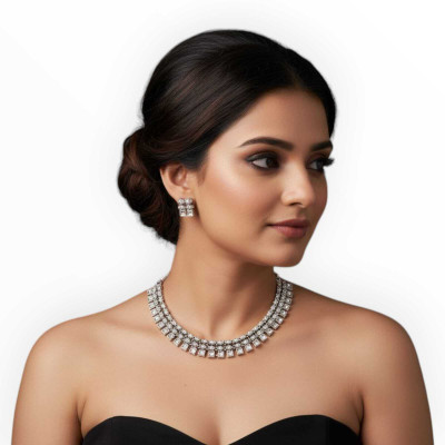 HASSU Oxidised Silver Black Silver Multicolor Jewellery Set(Pack of 1)