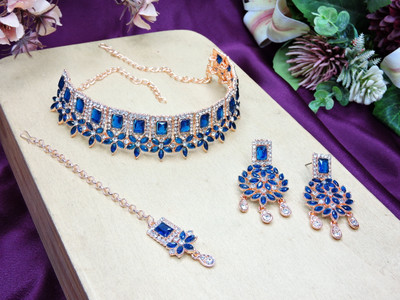 VATSALYA creation Alloy Gold-plated Turquoise Jewellery Set(Pack of 1)