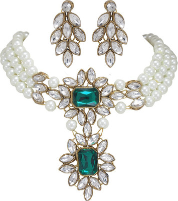 Ronak Jewels Alloy White, Green Jewellery Set(Pack of 1)