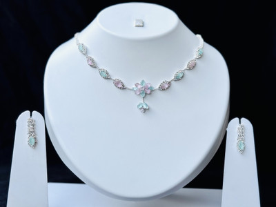 Shiv Alloy White Jewellery Set(Pack of 1)