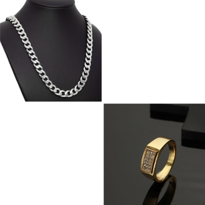 MAATRCHAAYA Stainless Steel Gold-plated, Sterling Silver Gold, Silver Jewellery Set(Pack of 2)