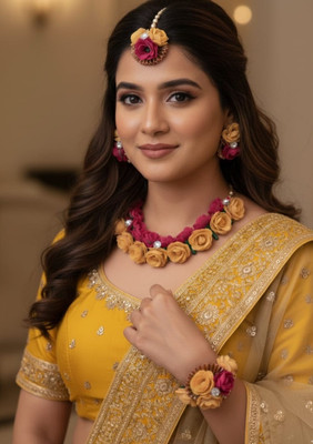 Fashion Didi Fabric Multicolor, Red, Yellow, Pink Jewellery Set(Pack of 1)