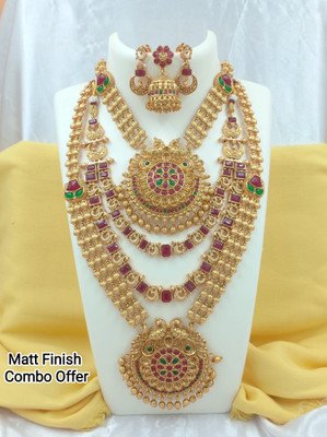 Shilpa Creation Alloy Gold, Red Jewellery Set(Pack of 2)