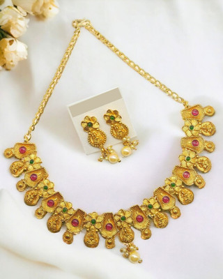 ANOUK Brass Gold-plated Gold, Red, Green Jewellery Set(Pack of 3)