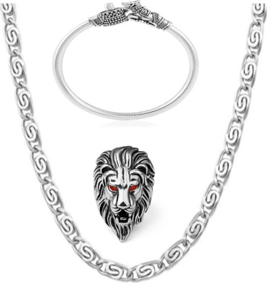 Vipunj Brass Silver Multicolor Jewellery Set(Pack of 3)