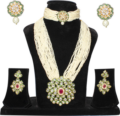Nifty Mother of Pearl Gold-plated White Jewellery Set(Pack of 6)