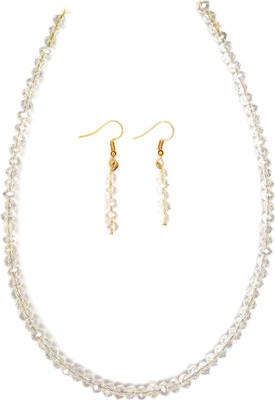 Shircreations Crystal White Jewellery Set(Pack of 1)
