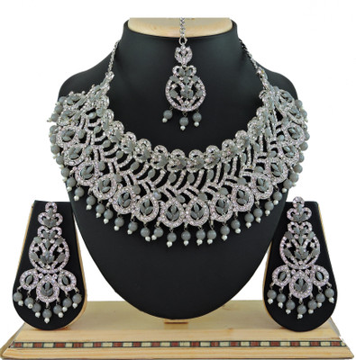 VATSALYA creation Alloy Gold-plated Grey Jewellery Set(Pack of 1)