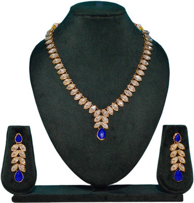 RAUNAK CREATION Alloy Gold-plated Blue Jewellery Set(Pack of 1)