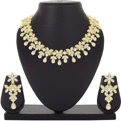 AK JEWEL STORES Alloy Gold Jewellery Set(Pack of 1)