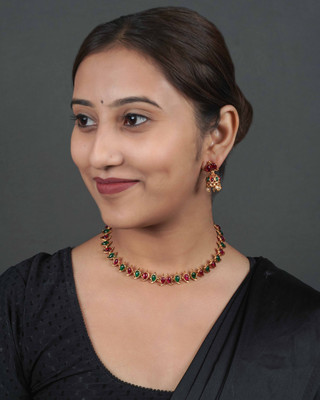 DIKSHA COLLECTION Alloy Gold-plated Multicolor Jewellery Set(Pack of 1)
