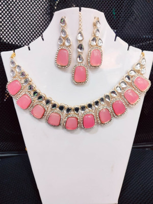 JMBW INTERNATIONAL Alloy Pink Jewellery Set(Pack of 1)