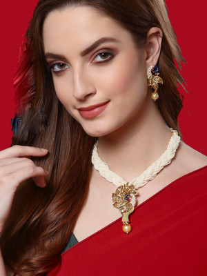 Arti creations Brass, Mother of Pearl, Alloy Gold-plated Multicolor Jewellery Set(Pack of 1)