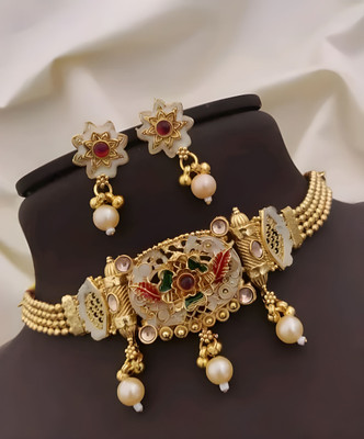 PARMESHWAR IMITATION Brass Gold-plated Multicolor Jewellery Set(Pack of 1)