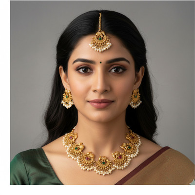 Matteo Bianchi Brass, Alloy Gold-plated Gold Jewellery Set(Pack of 2)