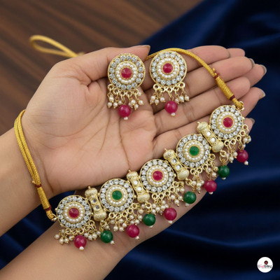 GetBling Alloy Gold-plated Multicolor Jewellery Set(Pack of 3)