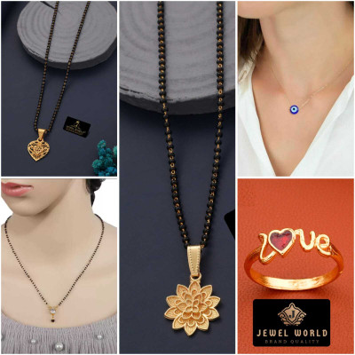 Jewel WORLD Brass, Alloy Gold-plated Multicolor Jewellery Set(Pack of 5)