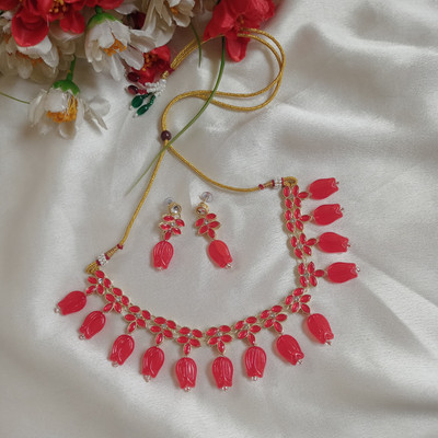 AccessoryClub Alloy Red Jewellery Set(Pack of 2)