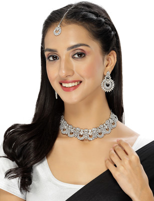Sukkhi Alloy Rhodium Silver Jewellery Set(Pack of 1)