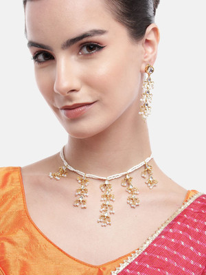 ANOUK Brass Gold-plated White Jewellery Set(Pack of 3)