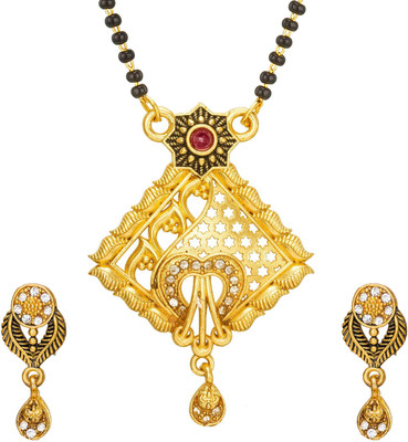 LUXOR Alloy Gold-plated Red, Gold Jewellery Set(Pack of 1)