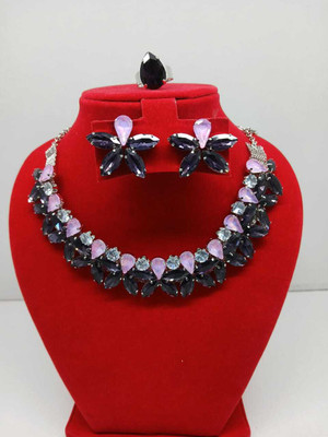 Amanath Alloy Purple Jewellery Set(Pack of 1)