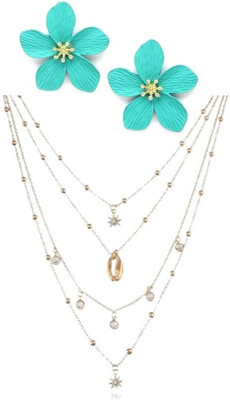 asthacollection Stone Gold, Blue Jewellery Set(Pack of 1)