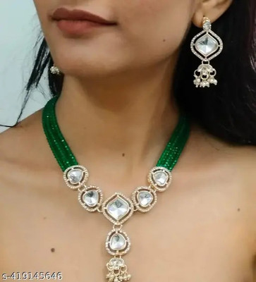 LatestArt Alloy Green Jewellery Set(Pack of 2)