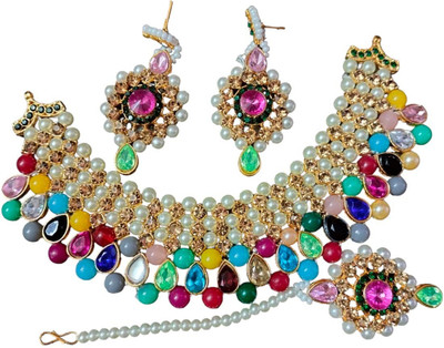 ANRA JEWEL Alloy Gold-plated Multicolor Jewellery Set(Pack of 4)
