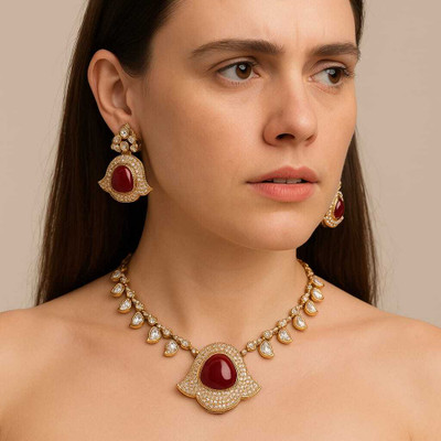 TJC Brass Multicolor Jewellery Set(Pack of 3)