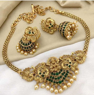Shilpa Creation Brass Green Jewellery Set(Pack of 1)