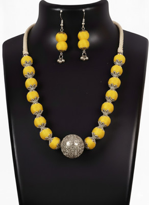 A S enterprize Oxidised Silver Yellow Jewellery Set(Pack of 1)