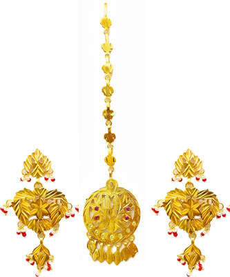 SMARNN Metal Gold-plated Red, Gold Jewellery Set(Pack of 2)