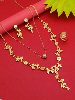 DHARM JEWELS Alloy Gold-plated Gold Jewellery Set(Pack of 1)