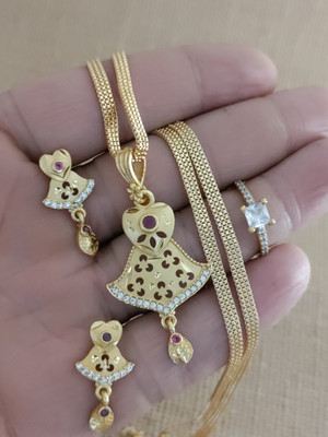 TKRB SALES Brass Gold-plated Gold Jewellery Set(Pack of 1)