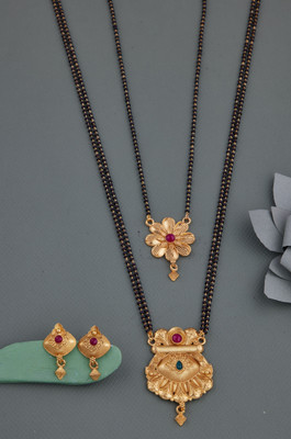 house of common Brass Gold-plated Gold Jewellery Set(Pack of 3)