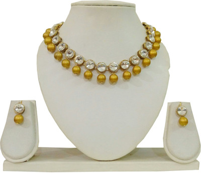 JN Handicraft Brass Copper Gold, White Jewellery Set(Pack of 1)