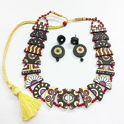 Akibuki Terracotta Multicolor Jewellery Set(Pack of 1)